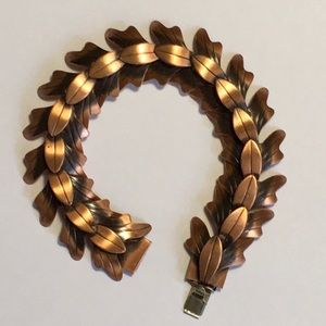 Rebajes 1950s Vintage Real Copper Leaf Bracelet 7 3/4” X 7/8”. EUC